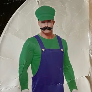 Spirit Halloween Pete the Plumber Generic Super Mario Bros Mario Costume Adult L